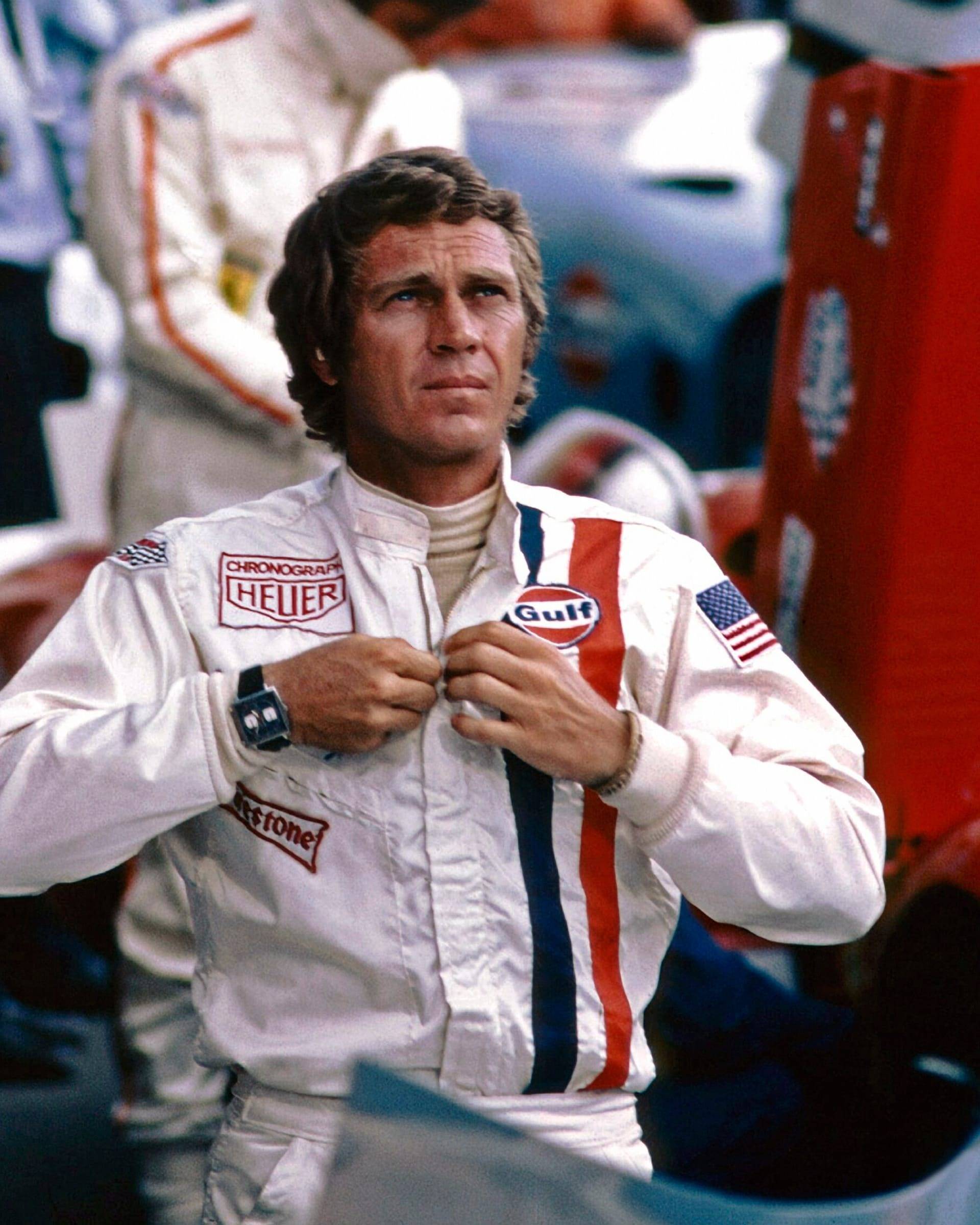 Steve McQueen portant une Heuer Monaco dans Le Mans, 1971 (Source : Tag Heuer)