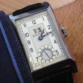 Montre Helvetia à grande date, circa 1930 (Source : Helvetia Watch History)