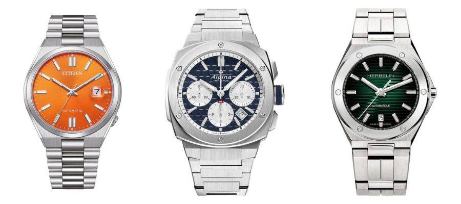Montres avec dateur à 3h, 4h30 et 6h