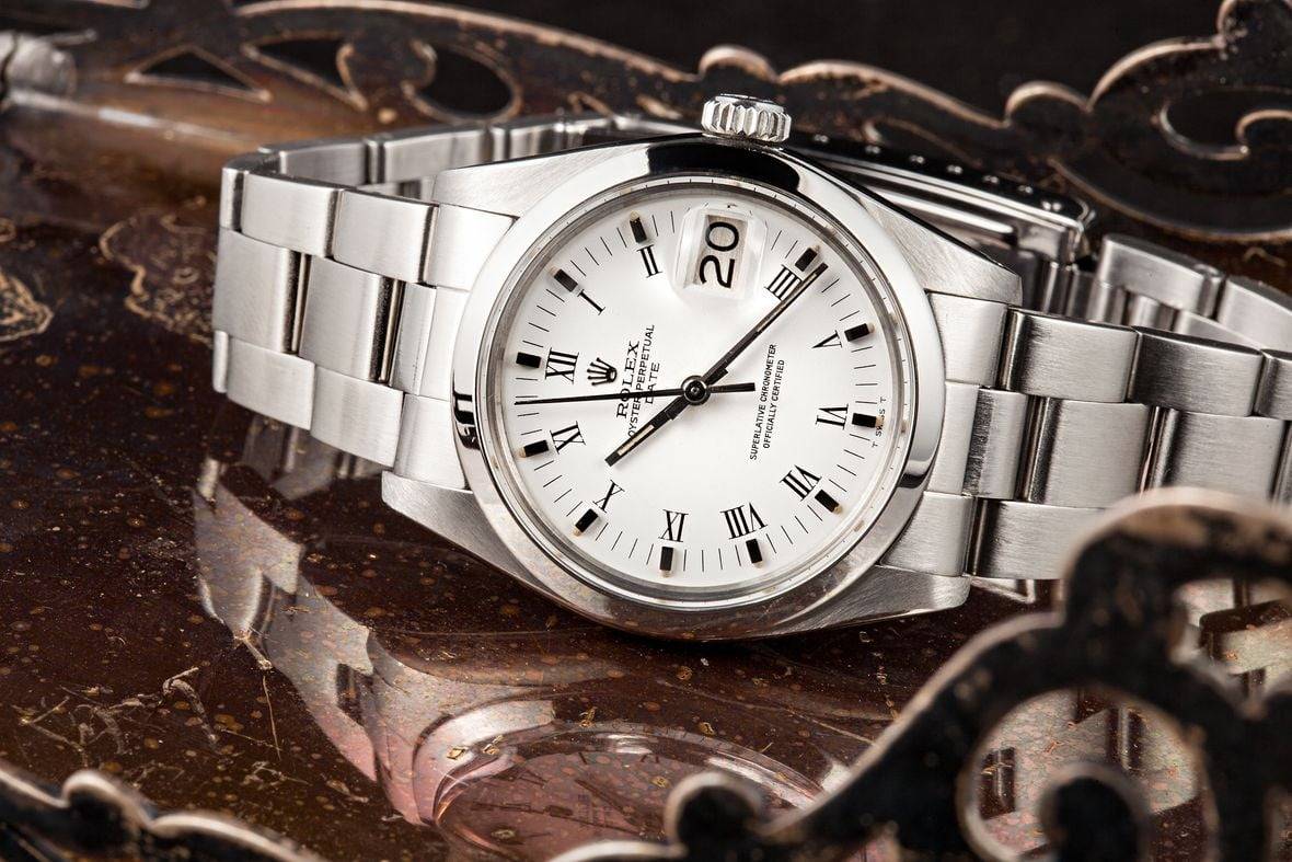 Rolex Oyster Date réf. 1500 sans réglage rapide de la date, circa 1960/1970 (Source : Bob's Watches)