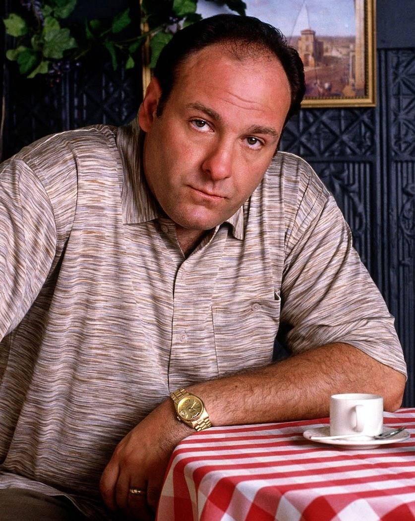 James Gandolfini portant une Rolex Day-Date, Les Soprano (Source : Rolex Magazine)