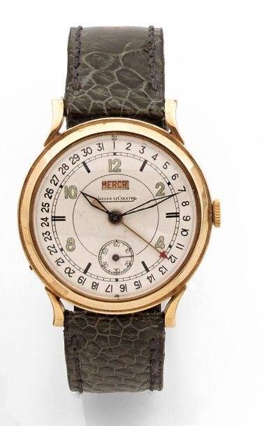Montre Jaeger-LeCoultre à complication jour-date, circa 1940 (Source : Drouot)