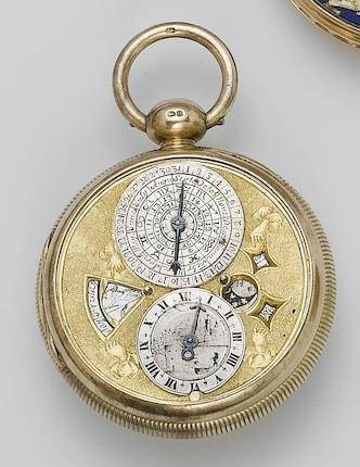 Montre de poche à phase de Lune, 17ème siècle (Source : Bonhams)