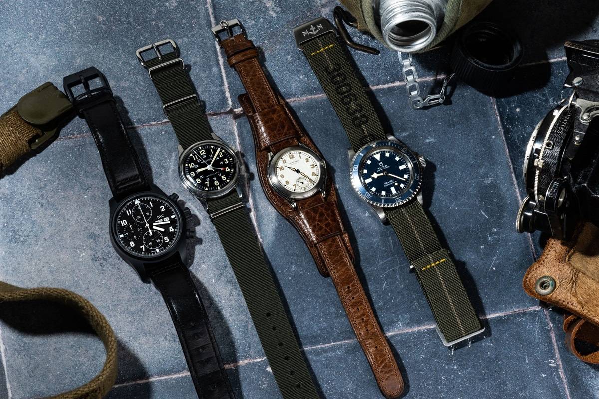 Différentes montres militaires modernes et anciennes (Source : Analog:Shift)