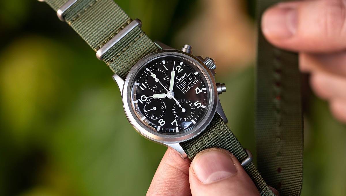 Montre Flieger Sinn 356 avec complication chronographe (Source : WatchGecko)