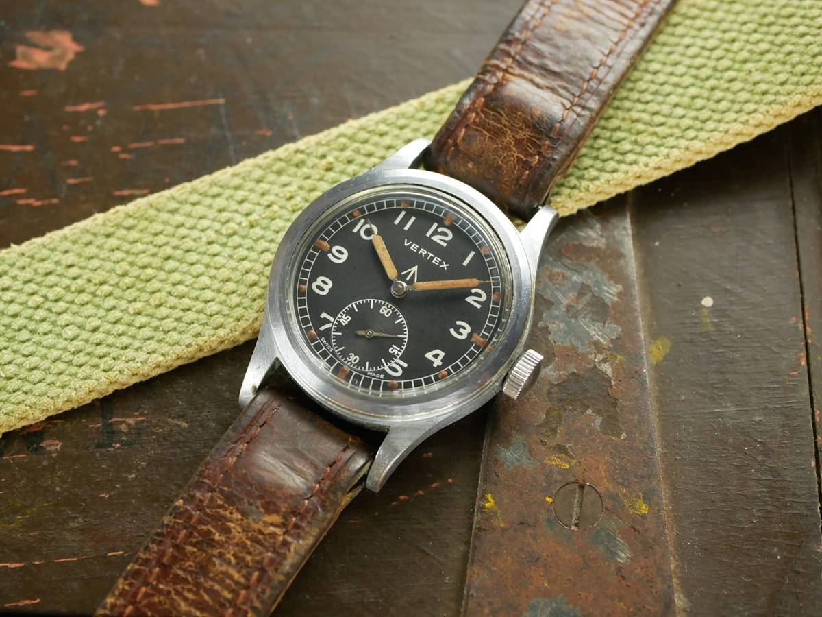 Montre militaire de terrain par Vertex, circa 1945 (Source : Finest Hour Timepieces)