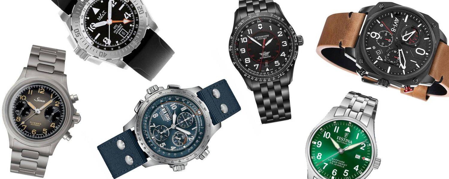 Montres d'aviation militaire modernes issues de différentes marques
