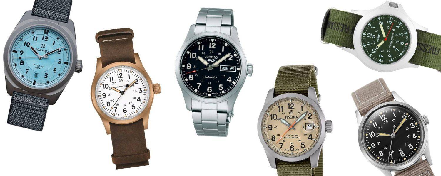Montres militaires « Field » modernes issues de différentes marques